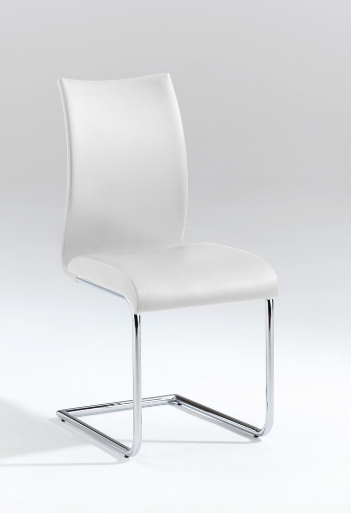 KIRA 01 Cantilever chair metal chromedArtificial leather white B 42, H 93, T 58,5 cm